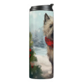 Cairn Terrier Hond in Sneeuw Kerstmis Thermosbeker (Gedraaid links)