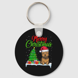 Cairn Terrier Hond Kerstboom Verlichting Grappige Sleutelhanger