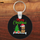 Cairn Terrier Hond Kerstboom Verlichting Grappige Sleutelhanger (Voorkant)