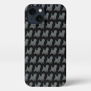 Cairn Terrier Hond Leuk Silhouet Grid Zwart iPhone 13 Hoesje