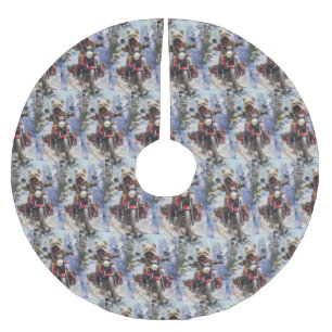 Cairn Terrier Hond Rijden Motorfiets Kerstmis Kerstboom Rok