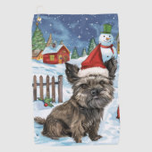 Cairn Terrier Hond Winter Wonderland Kerstvreugde Golfhanddoek (Voorkant)