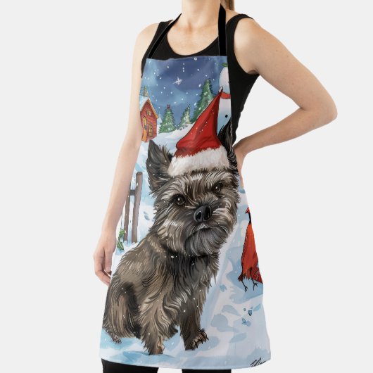 Cairn Terrier Hond Winter Wonderland Kerstvreugde Schort (Insitu)