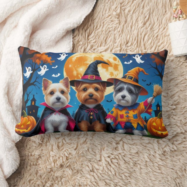 Cairn Terrier Honden Pompoen Halloween Grappig Kussen (Deken)