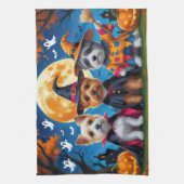 Cairn Terrier Honden Pompoen Halloween Grappig Theedoek (Verticaal)