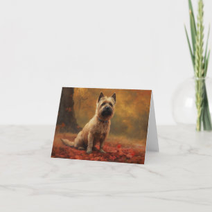 Cairn Terrier in de herfst Bladeren vallen Inspire Kaart
