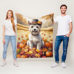 Cairn Terrier in de herfst laat Thanksgiving kunst Fleece Deken