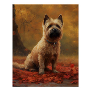 Cairn Terrier in Herfst laat Herfst inspireren Perfect Poster