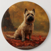 Cairn Terrier in Herfst laat Herfst inspireren Ronde Button 6,0 Cm (Voorkant)