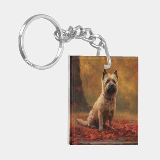 Cairn Terrier in Herfst laat Herfst inspireren Sleutelhanger (Voorkant Links)