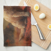 Cairn Terrier in Herfst laat Herfst inspireren Theedoek (Quarter Fold)