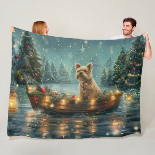 Cairn Terrier Kerst Feestelijke Reis Fleece Deken