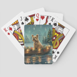 Cairn Terrier Kerst Feestelijke Reis Pokerkaarten
