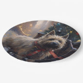 Cairn Terrier Kerst Feestelijke Tijd Papieren Bordje (Gekanteld)