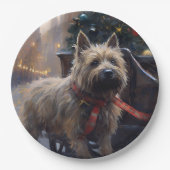 Cairn Terrier Kerst Feestelijke Tijd Papieren Bordje (Voorkant)