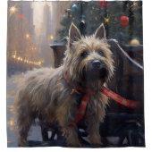 Cairn Terrier Kerst Feestseizoen Douchegordijn (Voorkant)