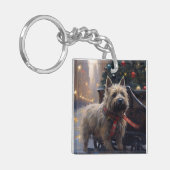 Cairn Terrier Kerst Feestseizoen Sleutelhanger (Voorkant Links)