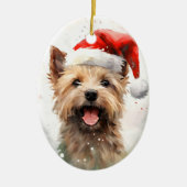 Cairn Terrier Kerstborstel schilderen kunstwerk Keramisch Ornament (Voorkant)
