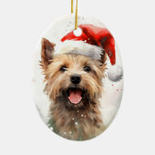 Cairn Terrier Kerstborstel schilderen kunstwerk Keramisch Ornament (Achterkant)