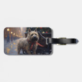 Cairn Terrier Kerstfeest Seizoen Bagagelabel (Achterkant horizontaal)