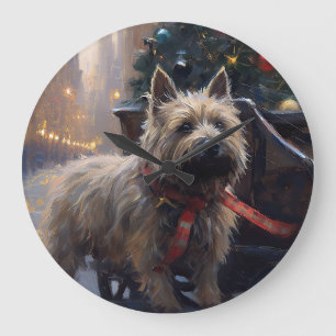 Cairn Terrier Kerstfeest Seizoen Grote Klok