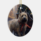 Cairn Terrier Kerstfeest Seizoen Keramisch Ornament (Rechts)