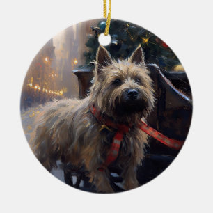 Cairn Terrier Kerstfeest Seizoen Keramisch Ornament