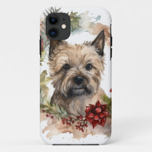 Cairn Terrier Kerstkrans Feestelijke Pup iPhone 11 Hoesje