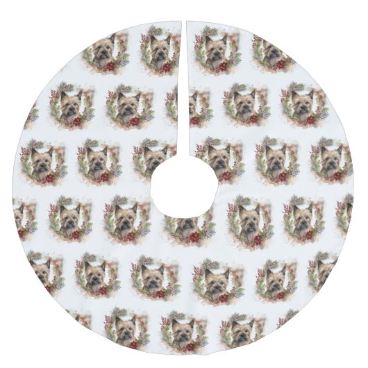 Cairn Terrier Kerstkrans Feestelijke Pup Kerstboom Rok (Voorkant)