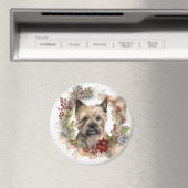 Cairn Terrier Kerstkrans Feestelijke Pup Magneet (Insitu (Vaatwasser))