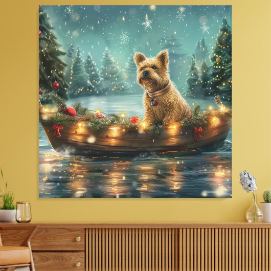 Cairn Terrier Kerstvakantie Canvas Afdruk (Insitu (Woonkamer))