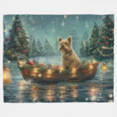 Cairn Terrier Kerstvakantie Fleece Deken (Voorkant (Horizontaal))