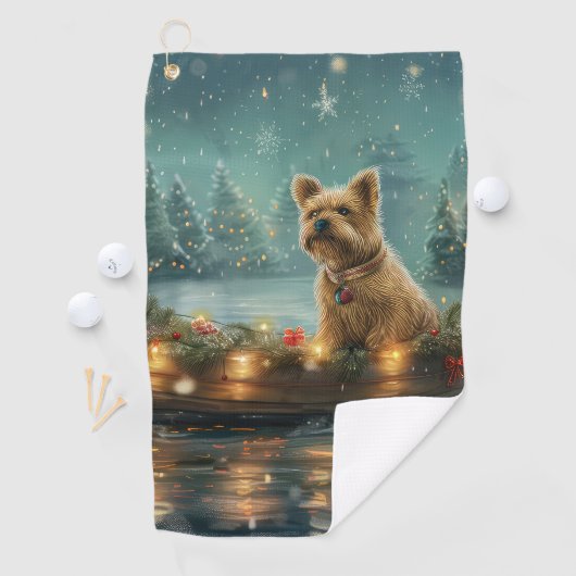 Cairn Terrier Kerstvakantie Golfhanddoek (Insitu)