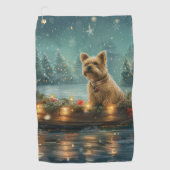 Cairn Terrier Kerstvakantie Golfhanddoek (Voorkant)