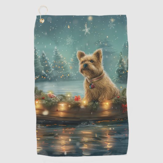 Cairn Terrier Kerstvakantie Golfhanddoek (Voorkant)