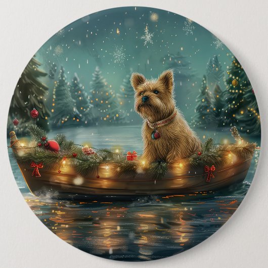 Cairn Terrier Kerstvakantie Ronde Button 6,0 Cm (Voorkant)