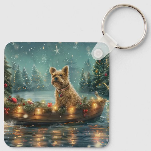 Cairn Terrier Kerstvakantie Sleutelhanger (Achterkant)