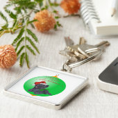 Cairn Terrier Kerstversiering Sleutelhanger (Zijkant)