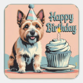 Cairn Terrier kleurrijk Vierkante Sticker (Voorkant)