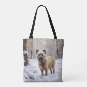 Cairn Terrier Laat het sneeuwen Kerstmis Draagtas (Achterkant)