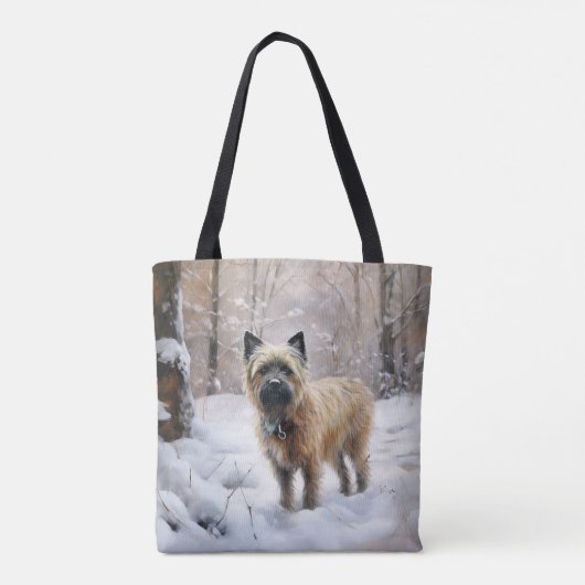 Cairn Terrier Laat het sneeuwen Kerstmis Draagtas (Achterkant)