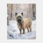 Cairn Terrier Laat het sneeuwen Kerstmis Fleece Deken (Voorkant)