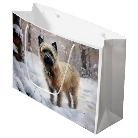 Cairn Terrier Laat het sneeuwen Kerstmis Groot Cadeauzakje (Voorkant Gekanteld)