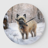 Cairn Terrier Laat het sneeuwen Kerstmis Grote Klok (Voorkant)