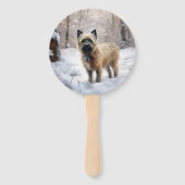 Cairn Terrier Laat het sneeuwen Kerstmis Handwaaier (Voorkant)