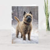 Cairn Terrier Laat het sneeuwen Kerstmis Kaart (Voorkant)