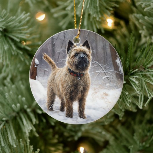 Cairn Terrier Laat het sneeuwen Kerstmis Keramisch Ornament (Boom)