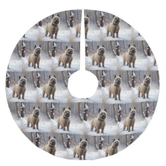Cairn Terrier Laat het sneeuwen Kerstmis Kerstboom Rok (Voorkant)