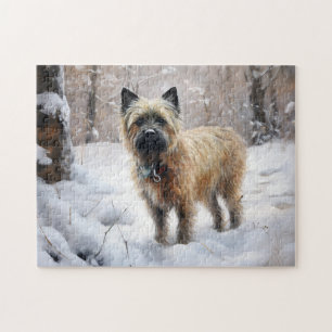 Cairn Terrier Laat het sneeuwen Kerstmis Legpuzzel