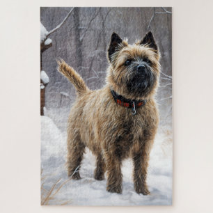 Cairn Terrier Laat het Sneeuwen Kerstmis Legpuzzel